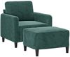 vidaXL Sessel mit Hocker Dunkelgrün 60 cm Samt 3201166 Bild 3