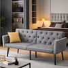 oyajia Schlafsofa mit Bettfunktion, klappbarer 2-Sitzer mit verstellbarer Rückenlehne, Polsterbett Multifunktion-Schlafsofa mit verstellbarer Rückenlehne, Ergonomisch, Max. bis 180KG Bild 3