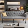 oyajia Schlafsofa mit Bettfunktion, klappbarer 2-Sitzer mit verstellbarer Rückenlehne, Polsterbett Multifunktion-Schlafsofa mit verstellbarer Rückenlehne, Ergonomisch, Max. bis 180KG Bild 2