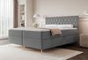 Selsey 'Caresso' Boxspringbett mit Bonellmatratze, Topper, Velours, blau-grau, 180x200 cm Bild 2