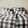 Elegante Interlock Jersey Bettwäsche Kuschel Karo 3610-2 Natur 135x200 Bild 3