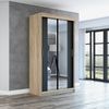 Schwebetürenschrank NEO 2-türig Schrank 120 cm (mit Spiegel) Farbe: Sonoma , schwarz Bild 2