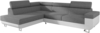 Mirjan24 'Fonti' Ecksofa, mit Bettkasten und Schlaffunktion, Weiß/Grau, Links
