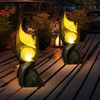 LED Solarleuchte, Flammen-Optik, Feuer-Effekt, Glas, H 36 cm Bild 2