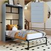 REDOM Funktionsbett Murphy Wandklappbett mit Metallrahmen & Holzplatte (sicherer Wandverriegelung, leiser Klappmechanik), ohne Matratze Bild 4