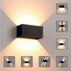 LETGOSPT Wandleuchte LED Wandlampe Innen/Außen Aluminium Wandleuchte Auf & ab Einstellbarer, LED fest integriert, warmweiß, 12W Quader LED Außenwandleuchte,IP65 Wasserdichte,für Hallen, Hotel Bild 5