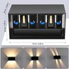 LETGOSPT Wandleuchte LED Wandlampe Innen/Außen Aluminium Wandleuchte Auf & ab Einstellbarer, LED fest integriert, warmweiß, 12W Quader LED Außenwandleuchte,IP65 Wasserdichte,für Hallen, Hotel Bild 4