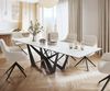 Esstisch Edge 300x100cm Keramik Laminam®Statuarietto Weiß Mittelfuß Flachstahl Schwarz Bild 2
