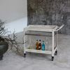 Outdoor Servierwagen Bard Stahl 72x77x38 cm Champagne [casa. pro] Bild 3