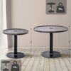 CLP 2er Set Beistelltische Aspen runde Tischplatten mit schwarzem Metallgestell,grau Bild 2