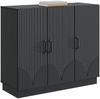 vidaXL Sideboard Schwarz 89 x 34,5 x 77 cm Holzwerkstoff 895336 Bild 2
