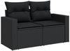 vidaXL 6-tlg. Garten-Sofagarnitur mit Kissen Schwarz Poly Rattan 3325381 Bild 5