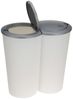 Mojawo 'Duo' Abfalleimer, Kunststoff, 50 (2x25) Liter, Weiß, Abgerundet Bild 5