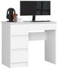 Home Collective Computertisch Schreibtisch Bürotisch Gaming Tisch mit ausziehbarer Tastaturablage, mit 4 Schubladen links, 90 x 50 x 77 cm, weiß Bild 5