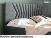 MEBLINI Boxspringbett BOTTI 160x200 cm mit Bettkasten – H4/Dunkelgrau Samt Polsterbett - Gepolstert Doppelbett mit Matratze und Topper - Polsterbett mit Stauraum - Bett mit Kopfteil – Stauraumbett Bild 4