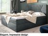 MEBLINI Boxspringbett BOTTI 160x200 cm mit Bettkasten – H4/Dunkelgrau Samt Polsterbett - Gepolstert Doppelbett mit Matratze und Topper - Polsterbett mit Stauraum - Bett mit Kopfteil – Stauraumbett Bild 3