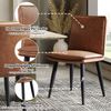 Esszimmerstuhl 2er-Set, Braun, PU-Bezug, Metallbeine, ergonomische Rückenlehne,49x57x84 cm Bild 3