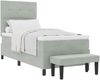 vidaXL Boxspringbett mit Kopfteil Hellgrau 200 x 100 cm Samt 3344492 Bild 2