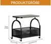 TWSOUL Couchtisch Beistelltisch Nachttisch, Sicherheitsglasplatte + Metallrahmen 56.5cm, auf 360° Rollen, für Wohnzimmer/Schlafzimmer/Freizeitbereich Bild 2