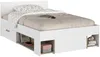 Vente-unique - KINSELIA Bett Holz, Platte BeigeWeiß - B 203,4 cm x H 76 cm x L 124 cm Bild 3