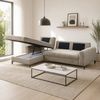 Goldstoff Ecksofa L-Form mit Schlaffunktion und Bettkasten Schlafsofa Couch, Moderne Couch - L Form 1 Teile, Modernes Sofa L als Schlafsofa Ecksofa mit Bettkasten und Bezug Bild 3