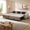 Goldstoff Ecksofa L-Form mit Schlaffunktion und Bettkasten Schlafsofa Couch, Moderne Couch - L Form 1 Teile, Modernes Sofa L als Schlafsofa Ecksofa mit Bettkasten und Bezug Bild 2