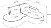 Ecksofa Designersofa Sofa ARLET in Stoff Abriamo Creme Ottomane Rechts Bild 5