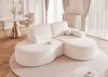 Ecksofa Designersofa Sofa ARLET in Stoff Abriamo Creme Ottomane Rechts Bild 2