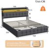 Gdood Polsterbett Stauraumbett Doppelbett LED USB (1 tlg, Hydraulisch hebbarem Stauraum), Mit LED-Licht, Nachttisch, Ladefunktion, Lattenrost,Leinen, 160x200 cm Bild 2