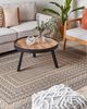Teppich Jute beige grau 160 x 230 cm geometrisches Muster Kurzflor BAGLAR Bild 3