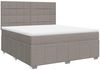 vidaXL Boxspringbett mit Matratze Taupe 180x200 cm Stoff 3294051 Bild 3