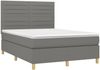 vidaXL Boxspringbett mit Matratze Dunkelgrau 140x190 cm Stoff 3142410 Bild 3