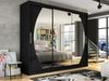 Kleiderschrank Aston V (Farbe: Schwarz / Spiegel, ohne Beleuchtung) Bild 2