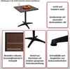 Gartentisch HWC-J95, Balkontisch Bistrotisch, Gastronomie Outdoor-Beschichtung Alu Holzoptik ~ schwarz, grau Bild 2