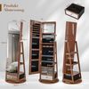 Schmuckschrank 360° drehbar Spiegelschrank mit Ganzkörperspiegel 140 x 37 cm Braun Bild 3
