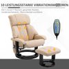Sessel 76x80x102 cm, Massagesessel mit Hocker, Bonded Leather, verstellbare Rückenlehne & 360° Drehfunktion, Creme Weiß Bild 4