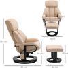 Sessel 76x80x102 cm, Massagesessel mit Hocker, Bonded Leather, verstellbare Rückenlehne & 360° Drehfunktion, Creme Weiß Bild 3