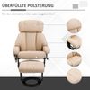 Sessel 76x80x102 cm, Massagesessel mit Hocker, Bonded Leather, verstellbare Rückenlehne & 360° Drehfunktion, Creme Weiß Bild 5