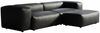 KAWOLA Sofa CELESTE 4-Sitzer mit Hocker Lederfaserstoff schwarz 72 x 114 x 302 cm Bild 3
