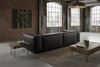 KAWOLA Sofa CELESTE 4-Sitzer mit Hocker Lederfaserstoff schwarz 72 x 114 x 302 cm Bild 4