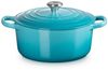 Le Creuset Signature Gusseisen-Bräter mit Deckel, Für alle Herdarten und Induktion geeignet, Rund, Karibik, 22,0 cm, 3.3 Bild 2
