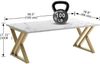Moderner Couchtisch mit Metallrahmen, rechteckig, goldfarben, 100 x 40 x 45 cm Bild 3