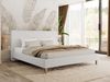 Design Polsterbett LUMARO CLASSIC 200 x 200 cm mit Lattenrost & 12cm hohen Füßen, Doppelbett mit Kopfteil, Konfigurierbar, Foam Matratze - Weiß Kunstleder - MIRO LUX Bild 1