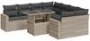 vidaXL 9-tlg. Garten-Sofagarnitur mit Kissen Hellgrau Poly Rattan 3326293 Bild 2