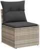 vidaXL 9-tlg. Garten-Sofagarnitur mit Kissen Hellgrau Poly Rattan 3326293 Bild 3