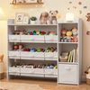 SONGMICS Kinderregal mit 2 offenen Fächern, Kinderregal, 9 mittlere und 1 seitliche Boxen, 30 x 113,1 x 104 cm, weiß Bild 3