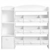 SONGMICS Kinderregal mit 2 offenen Fächern, Kinderregal, 9 mittlere und 1 seitliche Boxen, 30 x 113,1 x 104 cm, weiß Bild 4