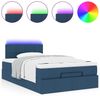 vidaXL Ottomane Bett mit Matratze & LEDs Blau 120x190 cm Stoff 3312297 Bild 5