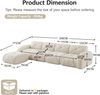 Ecksofa Modular Light Beige aus Chenille, rahmenloses 4-Sitzer Sofa mit flexiblem Lounge-Design,76x358x171 cm Bild 5