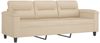 vidaXL 3-tlg. Sofagarnitur mit Kissen Creme Mikrofasergewebe 3202360 Bild 4